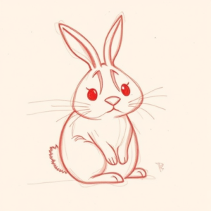 Loose Red Pencil Bunny Tattoo