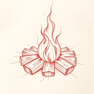 Loose Red Pencil Campfire Tattoo