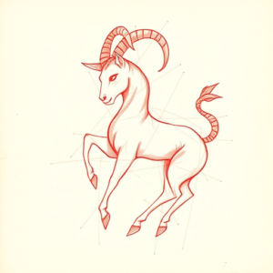 Loose Red Pencil Capricorn Tattoo