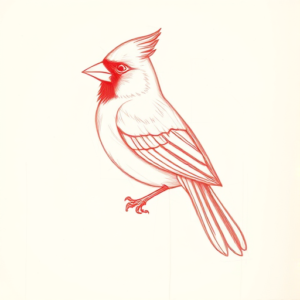 Loose Red Pencil Cardinal Tattoo