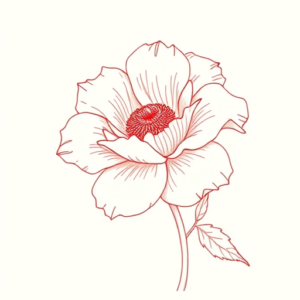 Loose Red Pencil Carnation Tattoo