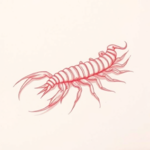 Loose Red Pencil Centipede Tattoo