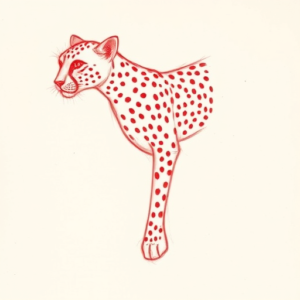 Loose Red Pencil Cheetah Tattoo