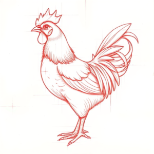 Loose Red Pencil Chicken Tattoo