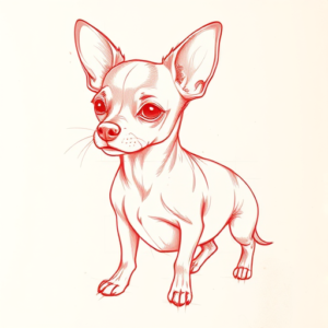 Loose Red Pencil Chihuahua Tattoo