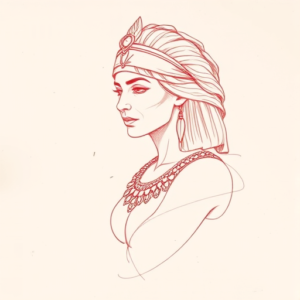 Loose Red Pencil Cleopatra Tattoo