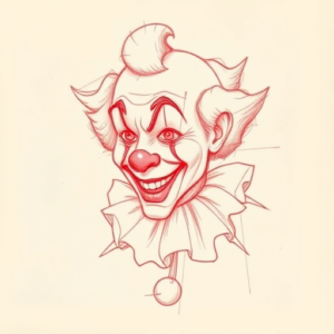 Loose Red Pencil Clown Tattoo