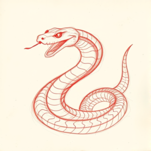 Loose Red Pencil Cobra Tattoo