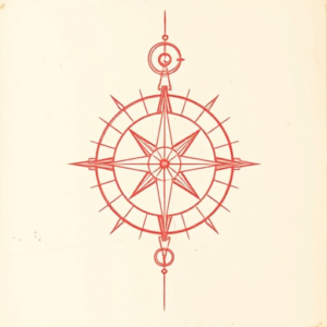 Loose Red Pencil Compass Tattoo