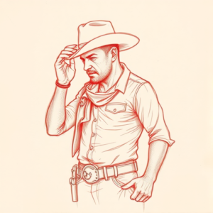 Loose Red Pencil Cowboy Tattoo