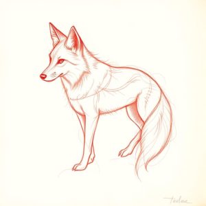 Loose Red Pencil Coyote Tattoo