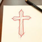 Loose Red Pencil Cross Tattoo