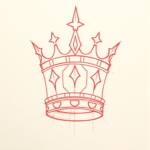 Loose Red Pencil Crown Tattoo