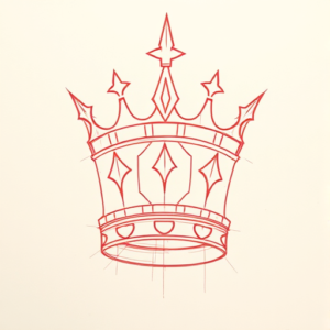 Loose Red Pencil Crown Tattoo