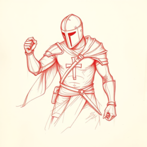 Loose Red Pencil Crusader Tattoo