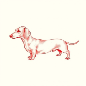 Loose Red Pencil Dachshund Tattoo