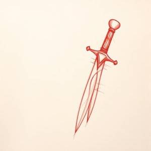 Loose Red Pencil Dagger Tattoo