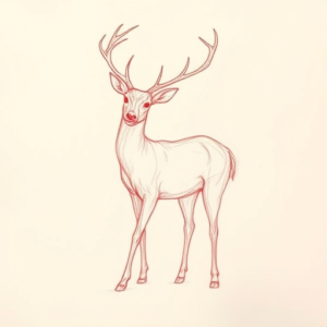 Loose Red Pencil Deer Tattoo