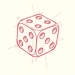 Loose Red Pencil Dice Tattoo
