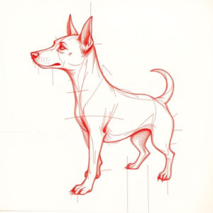 Loose Red Pencil Dog Tattoo