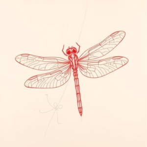 Loose Red Pencil Dragonfly Tattoo