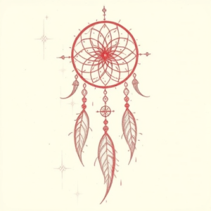 Loose Red Pencil Dreamcatcher Tattoo