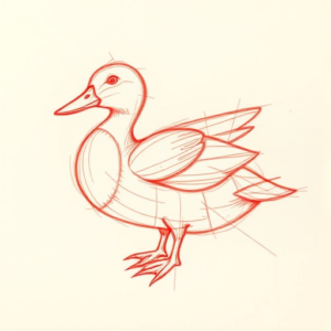 Loose Red Pencil Duck Tattoo