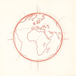 Loose Red Pencil Earth Tattoo