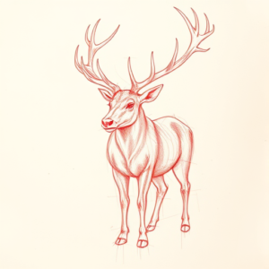 Loose Red Pencil Elk Tattoo