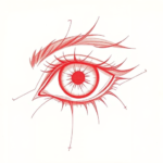 Loose Red Pencil Eye Tattoo