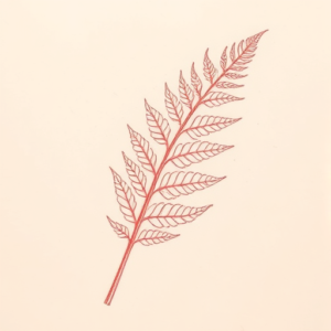 Loose Red Pencil Fern Tattoo