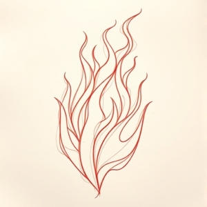 Loose Red Pencil Fire Tattoo