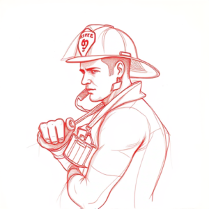 Loose Red Pencil Firefighter Tattoo