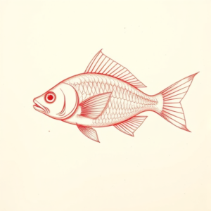 Loose Red Pencil Fish Tattoo