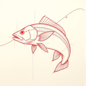 Loose Red Pencil Fishing Tattoo