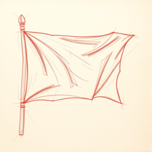 Loose Red Pencil Flag Tattoo