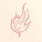 Loose Red Pencil Flame Tattoo