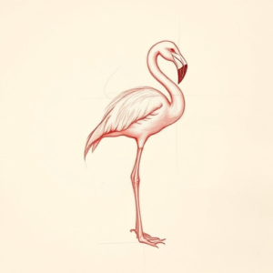 Loose Red Pencil Flamingo Tattoo