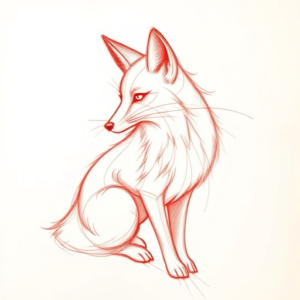 Loose Red Pencil Fox Tattoo