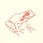 Loose Red Pencil Frog Tattoo