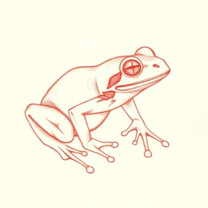 Loose Red Pencil Frog Tattoo