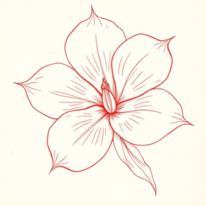 Loose Red Pencil Gardenia Tattoo