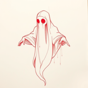 Loose Red Pencil Ghost Tattoo