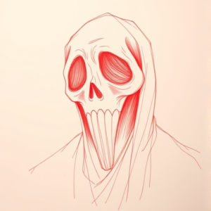 Loose Red Pencil Ghostface Tattoo