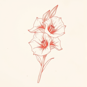 Loose Red Pencil Gladiolus Tattoo