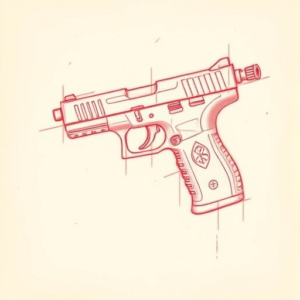 Loose Red Pencil Glock Tattoo