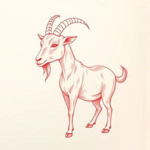 Loose Red Pencil Goat Tattoo