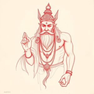 Loose Red Pencil God Tattoo