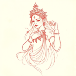 Loose Red Pencil Goddess Tattoo