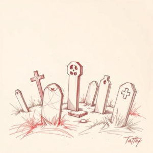 Loose Red Pencil Graveyard Tattoo